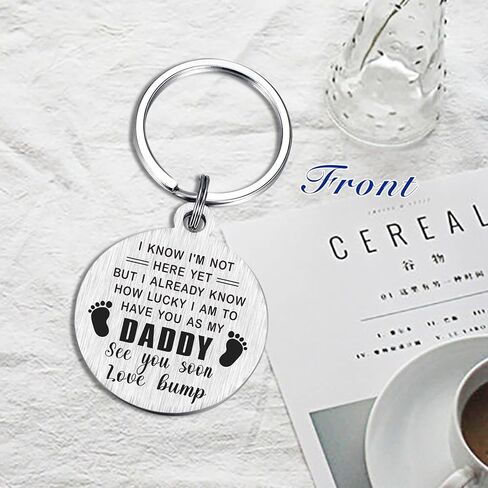 تمت ترقيته إلى Dad Est.2024، هدايا الأب الجديد، سلسلة مفاتيح الأب المستقبلي، أفكار هدية للأب في عيد الأب لأول مرة، هدية إعلان عن الحمل لتصبح بابا، هدية دفع للآباء الجدد in Kuwait