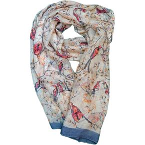 Bird Lover Bird Watching Scarf - Birdwatcher Gift, Cream