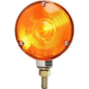 GG Grand General 80501 Chrome Die Cast 1 Face Amber Combination Light, 3 Holes