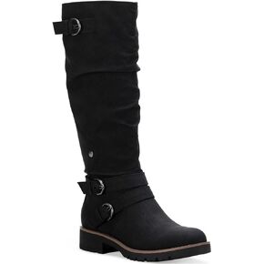 Sun + Stone Womens Brinley Faux Leather Knee-High Boots Black 9.5 Medium (B,M)