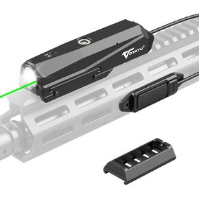 VOTATU P9L-GS 1600 Lumens Picatinny Light Laser Combo with Pressure Switch, Tactical Weapon Flashlight and Green Laser Sight Beam, Magnetic Rechargeable, Momentary/Constant-on Strobe Fuction