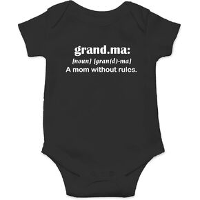 CBTwear Grandma Definition: A Mom Without Rules - Heartful Grandmother - Funny One-piece Infant Baby Bodysuit