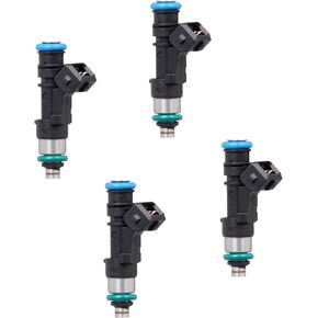Fuel Injector 4 Holes Compatible with 2011-2012 Ford Fiesta 1.6L I4 Replaces OE 0280158254 AE8E9F593AA BE8Z9F593A (Set of 4)