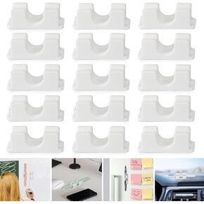 15 Pack Pen Holder, Silicone Pencil Holder for Desk, Teacher Supplies Adhesive Marker Holder for Clipboard Wall School Office Home -Black