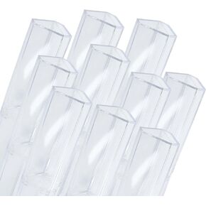 Hitefu 10pcs Plastic Clear Acrylic Pen Case, Reusable Empty Pen Gift Storage Container, Bulk Case Collection Set for Student School Business Office Supply (Triangular)