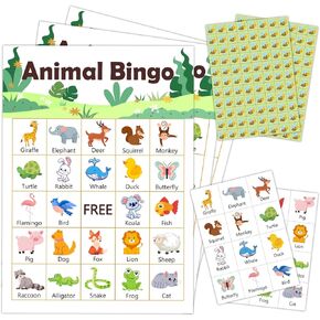بطاقات لعبة Jungle Animal Party Bingo (24 لاعبًا)، بطاقة بينجو ذات طابع خاص لكشف الجنس لصديق العائلة البالغين، مجموعة كبيرة للعطلات محايدة للجنسين تكشف عن نشاط الحفلات - 010