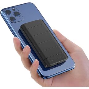 Newest Magnetic Wireless Power Bank, 6000mAh Portable Charger Stronger Magnet Stick for Phone with Unique Mag-Suction Tech, Compatible with iPhone 12 Series/13 Series/14 Series,iPhone 15 Series -Black
