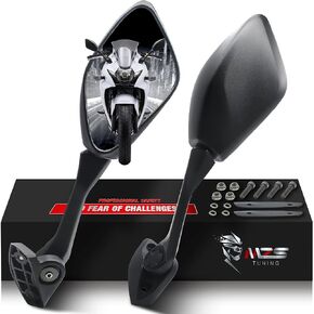 MZS Racing Motorcycle Mirrors, Fairing Rearview Side Mirror Adjustable Black Accessories Compatible with GSXR 250 GSX250R 2017-2021