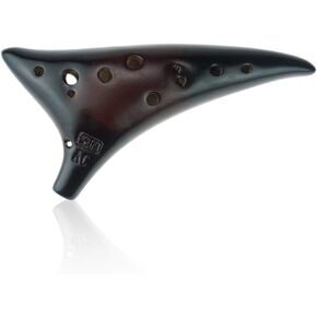 "Dragon Tooth" 12 Hole Alto C Stawfire Ceramic Ocarina, Collectible, Gift Ideas,Unique Design by OcarinaWind
