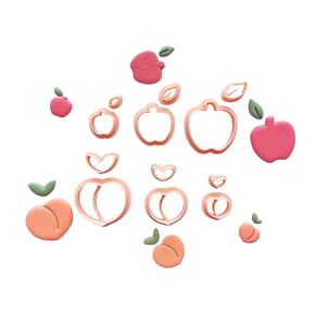 Apple Peach Polymer Clay Cutter Cookie Cutter Set of 5&10 (Peach)