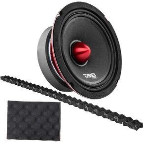 Sound System Bundle DS 18 PRO-X6.4BM 6.5" Loudspeaker 500W Max/250W RMS Midrange Car or Truck Door Speaker with Wavy Foam Sound Deadening Ring Strip