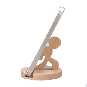 Little People Universal Cute Wooden Office Home Cell Phone Holder (Wood 1)