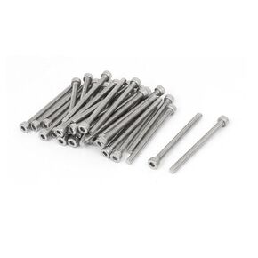 uxcell® M4x50mm Thread 304 Stainless Steel Hex Socket Head Cap Screw Bolt DIN912 35pcs