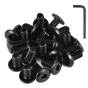 M6-1.0 x 55mm Countersunk Bolts Rivet Flat Socket Head Cap Screws Kit with Allen Hex Drive Spanner, Stainless Steel 18-8 (304), Black Oxide, Fully Threaded, 15PCS