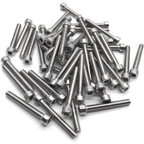NGe M3 X30MM Stainless Steel Socket Head Cap Screw, Allen Socket Drive,Full Thread,Machine Thread for Full Thread, Shiny Surface, Machine Thread(M3x30MM,50Pcs,Silver)