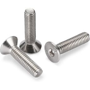 مسمار برأس غاطس بمقبس مسدس بقطارة DIN 7991 - A2 من الفولاذ المقاوم للصدأ - نقل عزم دوران عالٍ، لمسة نهائية من الفولاذ الطبيعي - خيط M6 × طول 25 مم - مجموعة من 50 قطعة in Kuwait