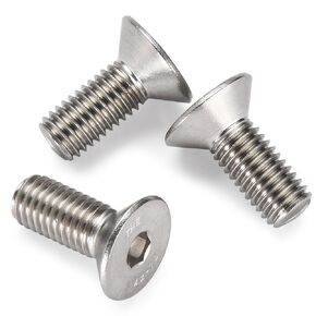 Bolt Dropper Hexagon Socket Countersunk Head Cap Screw DIN 7991 - A2 Stainless Steel- High Torque Transfer, Natural Steel Finish - M6 Thread x 25mm Length - Set of 50