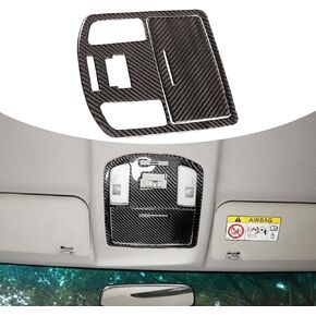 Car Front Reading Light Panel Trim Sticker Fit for Toyota Hilux 2015-2021Real Soft Carbon Fiber Decoration Auto Interior Accessories 2PCS (Black Carbon Fiber)
