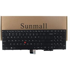 لوحة مفاتيح بديلة للكمبيوتر المحمول مع إطار متوافقة مع أجهزة الكمبيوتر المحمول Lenovo Thinkpad E550 E550C E555 E560 E565 باللون الأسود بتصميم أمريكي