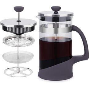 Kitchenexus French Press Coffee Maker, Coffee Press & Tea Maker with Stainless Steel Filter, Portable Glass Coffee Press with 4 Filter Screens 32oz/1000ML, Ideal for Camping Travel