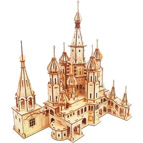 نموذج معماري لغز ثلاثي الأبعاد، لغز من الخشب الفاخر، لعبة مكعبات معمارية مشهورة عالميًا، مجموعات نماذج بناء الكنيسة، لعمر 15 عامًا فما فوق، مجموعات ديكورات المنزل للبالغين، تحدي للبالغين (569 قطعة) in Kuwait