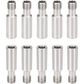 10Pcs Stainless Steel M6 Thread HeatBreak Throat for Ender 3 Series,CR10 Series 3D Printer (Stainless Steel)