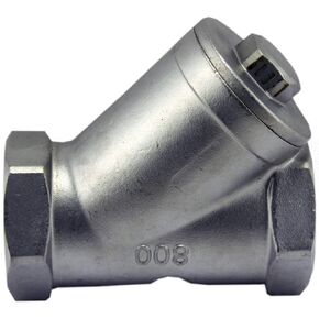 Duda Diesel Yfilter100 1" Inline Y Filter Fitting 200 Micron 80 Mesh 304 Stainless Steel Strainer, 0.75" ID