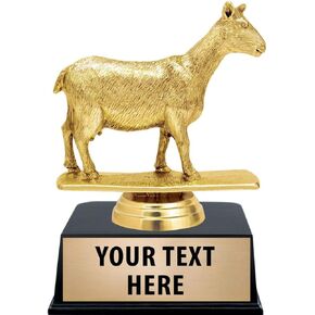 Crown Awards Goat Trophies, 6" Goat Trophies with Custom Engraving Prime