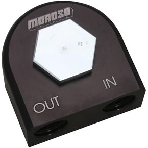 Moroso - 23682 Remote Oil Filter Adapter, 90 Deg, 3/4" -16