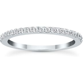 SZUL AGS Certified 1/4 Carat TW White Diamond Band in 10K White Gold