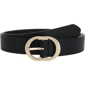 Women Belts for Jeans Dresses Fashion Ladies Leather Waist Belt for Pants with Gold Buckle