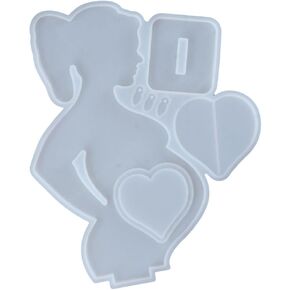 Resin Picture Frame Molds,Pregnant Mom Shape Silicone Epoxy Molds for Birthday Anniversaries,Crafts Home Decor