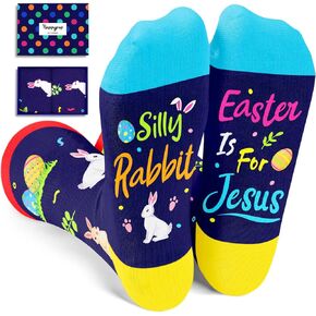 HAPPYPOP Silly Easter Gifts For Girls Bunny Gifts For Women Young Girl Gifts, Funny Easter Socks Bunny Rabbit Socks Men