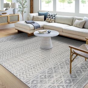 Livabliss Chester Boho Moroccan Area Rug,5'3" x 7'6",Grey