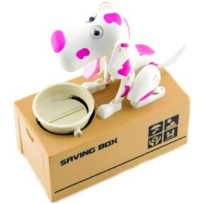 My Dog Piggy Bank - Robotic Coin Munching Toy Money Box - Pink