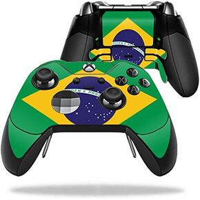 MightySkins Skin Compatible with Microsoft Xbox One Elite Wireless Controller case wrap Cover Sticker Skins Brazilian Flag
