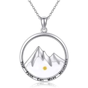 Mustard Seed Necklace Stainless Steel Faith Mustard Seed Necklace Mountain Mustard Seed Jewelry Faith Move Mountains Necklace Faith Jewelry for Women Man