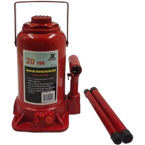 11-211 20 Ton 40,000 Lbs Capacity Hydraulic Welded Bottle Jack, Red