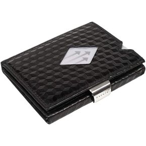Leather Trifold Wallet - RFID Blocking w/Stainless Steel Locking Clip