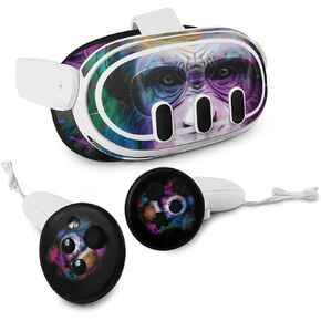 MightySkins Skin Compatible with Meta Quest 3 - Neon Monkey | Protective, Durable, and Unique Vinyl Decal wrap Cover | Easy to Apply & Change Styles | Made in The USA