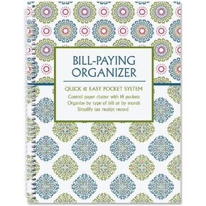 Current Mary Engelbreit Bill Paying Organizer Book - 9" x 12" Personal Account Book, Spiral Bound, 14 Storage Pockets, 32 Label Stickers, Monthly Finance & Payment Management Tracker for Home & Office
