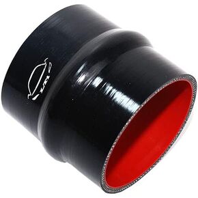 LTI Universal (89mm) 3.5" ID Straight Hump Coupler Silicone Hose 4-Ply Reinforced High Performance 102mm Length (3.5" Black)