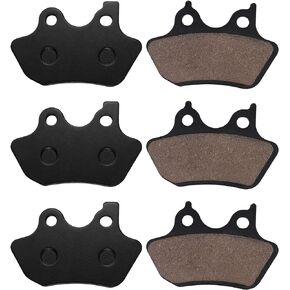 Brake Pads Replacement for Harley Davidson FLHR Road King FLTR Road Glide, Electra Glide, Dyna 2000-2007, Low Rider, Wide Glide, Super Glide Sportster 1200 XLH883R