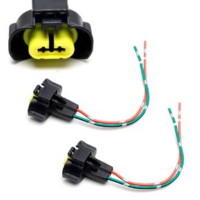 iJDMTOY Pair OE-Spec 2-Pin H11/H8 Female End, Fog Light Connector Plugs with Lead Pigtails, Compatible with Nissan/Infiniti Lighting Replacements
