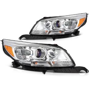 ROADFAR - Headlight Assembly For Chevrolet For Malibu 2013-2016,For Chevrolet For Malibu Limited 2016 A Pair Of Chrome Headlamp Driver/Passenger Side Replacement