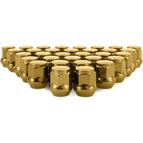 Mishimoto Steel Lug Nuts, M14x1.5, Acorn Seat, 32pc Set, Gold