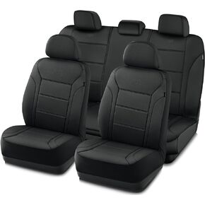 Skechers Memory Foam Car Seat Covers, Lycra Car Seat Covers Thick Memory Foam, Two Front Seat Cover, Airbag Compatible, Automotive Comfort Protection for Most Cars,Trucks, SUVs(All Brown)