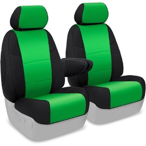 Coverking Custom Fit Front 50/50 Bucket Seat Cover for Select Toyota FJ Cruiser Models - Neoprene (Charcoal with Black Sides)
