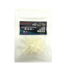 Nylon PA66 Plastic White Color Metric Phillips Pan Head Screws M5X4 30PCS