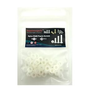 Nylon PA66 Plastic White Color Metric Phillips Pan Head Screws M5X4 30PCS